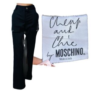 Moschino Cheap and Chic Black Cargo Trousers Size 10